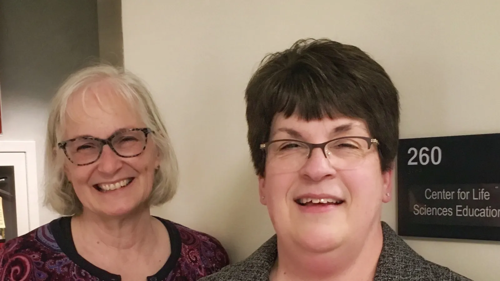 Peggy Strow, Biology Advisor, with Caroline Breitenberger, CLSE Director