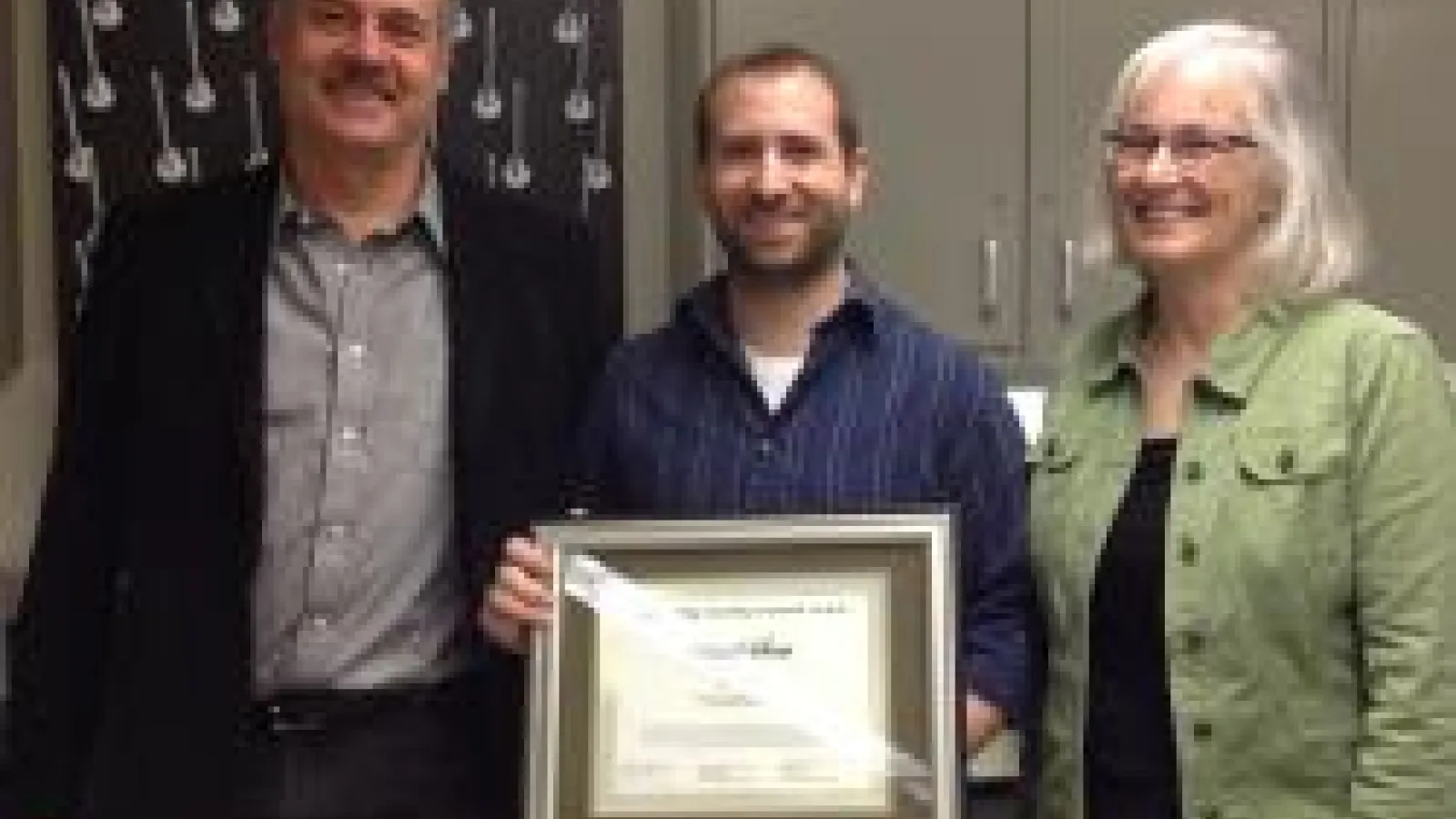 David Sovic, outstanding Biology TA, with Roman Lanno and Caroline Breitenberger