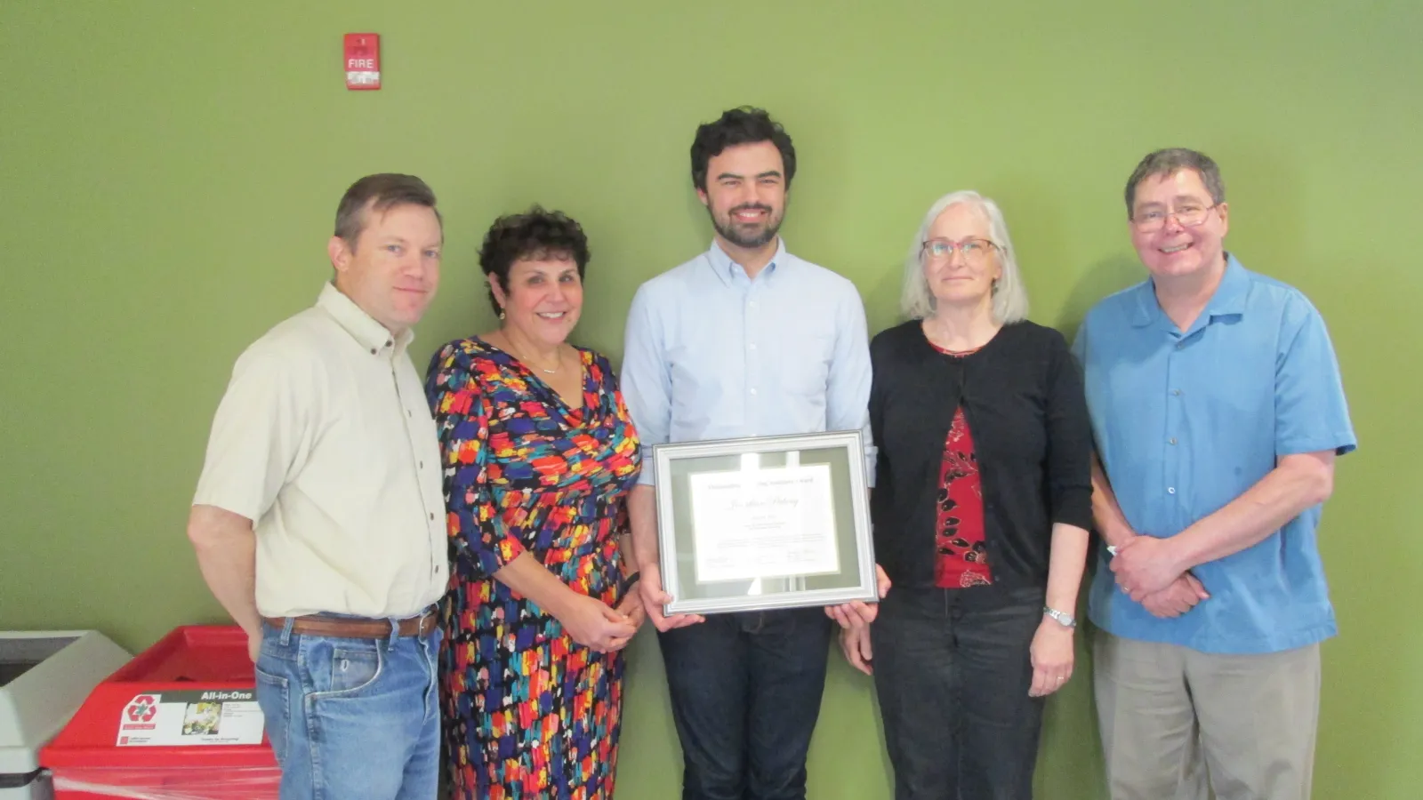 Jonathan Picking with 2016 CLSE TA Award