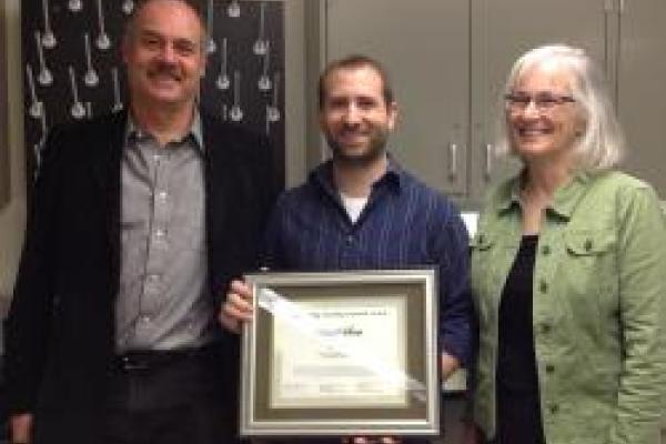 David Sovic, outstanding Biology TA, with Roman Lanno and Caroline Breitenberger